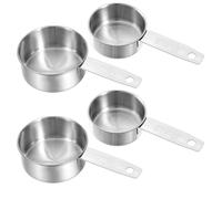 4 Pcs 1/4 1/2 Inch Stainless Steel Measuring Cup, 60 ml/125 ml Metal Measuring Cups Cup Scoop Kitchen Gadgets for Coffee Cooking Baking Dry Wet Liquid Ingredients, Dishwasher Safe