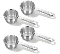 4 Pcs 1/4 Inch Cup Scoop, 60ml, 2oz Stainless Steel Measuring Cups Kitchen Gadgets Metal Measure Scoop for Cooking & Baking, Dishwasher Safe