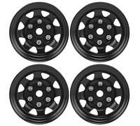 4 Pcs 1.55 Inch RC Beadlock Wheel Hub, RCl Hubs for AX90069 Crawlers, Simulation Zinc y RC Access with 5 Hole Silver, Non ing (Black)
