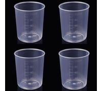 4 Pcs 100ml Graduated Beaker Clear Plastic Measuring Cup,Plastic Measure Cups for Lab Household Kitchen Cooking Baking Measure/re-usable