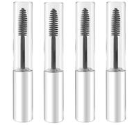 4 Pcs 10mL Empty Mascara Tubes, Eyelash Cream Clear Container Bottle Refillable Plastic Eyelash Wand Empty for Castor Oil with Inner Plug Avoid Leaking