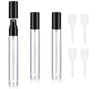 4 Pcs 10ml Portable Travel Perfume Atomiser Refillable Perfume Bottle Spray Bottles, Small Glass Aftershave Travel Bottle Atomizer Dispenser for Women Men Pocket Handbag, with 4 Drippers(Black)