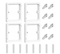 4 PCS 10mm Light Switch Spacer, ABS White Socket Spacer for Wall Plate, with 50mm Screws Electrical Installations for DIY and Home Office Renovation Projects (86x86x10mm)