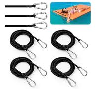 4 Pcs 118 Inch Lily Pad Bungee Cord with Floating Locking Carabiners, Heavy Duty Foam Water Pad Anchor Kit, Floating Mat Tether for Secure Mooring to Prevent Drifting Away for Dock, Raft, Kayak