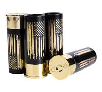 4 Pcs 12 Gauge Mini Shot Glasses American Flag Pattern Shotgun Shell Shot Glass Plastic Drinking Glasses Gift Veteran Men Xmas Party Favors