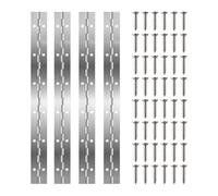 4 PCS 12 Inch (300mm) Stainless Steel Piano Hinges with 48 Screws, Heavy Duty Continuous Hinges with Holes - Polished 304 Steel for Pianos, Cabinet Doors, Boats, DIY Projects