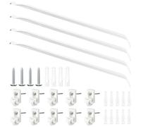 4 Pcs 12 Inch Wire Shelf Brackets Set, Closet Rack Support Brackets with 10 Pcs Wire Shelf Clips, Heavy Duty Shelf Bracket for Laundry, Closet, Garage (4)