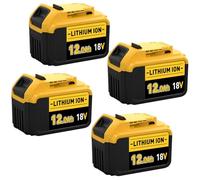 4 PCS 12000mAh Lithium Battery Replacement for Dewalt Battery 18V Compatible with Dewalt Battery DCB184 DCB200 DCB1820 DCB181 DCB182 DCB201 DCB200-2 Cordless Power Tools