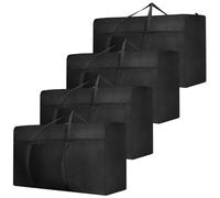 4 Pcs 120L Jumbo Moving Bag, Large Storage Bag Heavy Duty Moving Box with Reinforced Bottom & Wrap-Around Handles for Home, College Dorm Clothes Bedding Duvet Quilt Blankets Toys