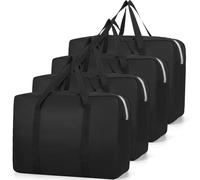4 PCS 125L Large Storage Bags, Duvet Storage Bag Heavy Duty Moving Bags Waterproof Under Bed Storage Bag with Zip for Moving House Clothes Bedding (90x25x60 CM)