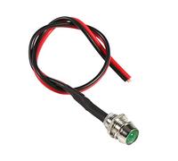 4 Pcs 12v 8mm LED Panel Pilot Dash Warning Light,Universal Car Colored Metal Warning Light Indicator Lamp for Car Boat Truck Van(Green Light)