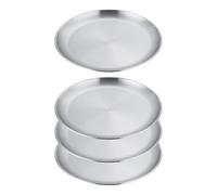 4 Pcs 14cm Round Stainless Steel Serving Plates Metal Flat Cat Food Bowls Small Cat Feeding Plates Unbreakable Dinner Dishes Snack Dessert Plate