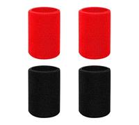 4 Pcs 15 cm Elastic Wrist Sweatbands Long Stretchy Wristbands Sweat Absorbent Wristband Breathable Athletic Wrist Bands Moisture Wicking Wristbands Solid Color Sports Sweatbands Black Red