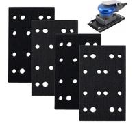 4 Pcs 16-Hole Foam Interface Sanding Pads, 80 x 133 mm Soft Hook and Loop Foam Pads for Detail Sanders, Protective Sponge Pads, Sanding Pad Replacement, Sponge Sanding Pad Adapter, for Festool