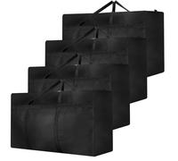 4 Pcs 180L Jumbo Moving Bag, Large Storage Bag Heavy Duty Moving Box with Reinforced Bottom & Wrap-Around Handles for Home, College Dorm Clothes Bedding Duvet Quilt Blankets Toys