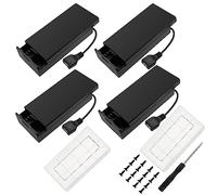 4 PCS 18650 Battery Holder, KUOQIY 2 x 3.7V Battery Holder Case with ON/Off Switch & USB Female Socket & Cover, with 2 PCS Plastic Battery Storage Box & Screwdriver & Screws