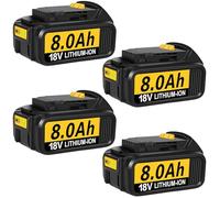 4 Pcs 18V 8Ah Batteries Replacement for DeWalt 18V Battery, Compatible with Dewalt battery 18Volt DCB184 DCB180 DCB181 DCB182 DCB183 DCB184B-XJ DCB185