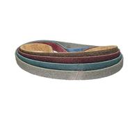 4 pcs 1x30" Nylon Stretch-proof Sanding Belt Pneumatic Pipe Finisher Accessories for Metal Plastic Surface Conditioning(Brown P150)