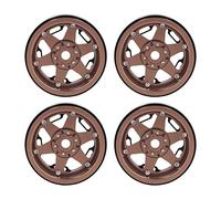 4 PCS 2.2in Aluminum Alloy RC Wheel Hub, Universal Replacement Hub for 1/10 RC Simulation Crawler, CNC - Machined Beadlock Design with Enhanced Stability and Wear (Copper)