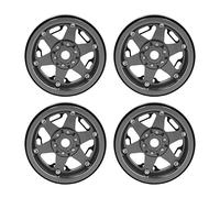 4 PCS 2.2in Aluminum Alloy RC Wheel Hub, Universal Replacement Hub for 1/10 RC Simulation Crawler, CNC - Machined Beadlock Design with Enhanced Stability and Wear (Ti Color)