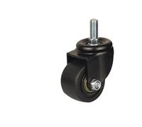 4 Pcs 2.5 Inch Low-Profile Swivel Casters with Brake Heavy-Duty Nylon Wheels M12/M16 Threaded Stem for Industrial Use(Universal-M12x30mm)