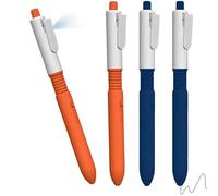 4 PCS 2 In 1 Water Gun Pen, Funny Water Pens, Waters Squirt Pen Toys Writable Waters Spray Pens, Creative Retractable Spray Toy For Boys Girl School Game (Blue and Orange)