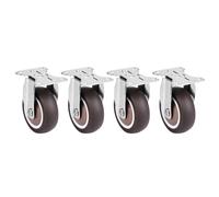 4 PCS 2 Inch Heavy Duty Rubber Chair Casters Silent Wheels with Sealed Bearings 150 kg Capacity Non-Marking Casters for Furniture Carts Smooth Rolling &