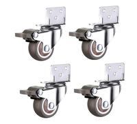4 PCS 2 Inch Soft Rubber Swivel Casters with BrakesSilent Trolley Bed Wheels for Smooth Mobility Durable Home Accessories for Furniture and Equipment