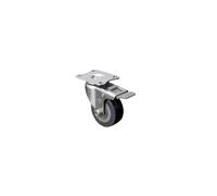 4 Pcs 2 Inch Swivel & Fixed PU Plate Casters With Brake - Smooth-rolling & Durable Polyurethane Wheels(Plate-Brake)