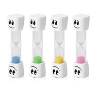 4 Pcs 2-Minute Timer For Teeth,Sand Timers for Kids,Toothbrush for Egg,for Brushing,Hourglass,Tooth Brush,Smiley Kitchen Visual Children'S Sandglass,Classroom Game Home Office(Blue/Pink/Yellow/Green)