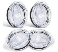 4 Pcs 20 oz Tumbler Lid, Replacement Lids for Skinny Tumblers Plastic Spill-Resistant Clear Sliding Lid, Coffee Cup Lids Replacement for 2.75in Cup Mouth