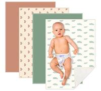 4 Pcs 20" x 28" Baby Diaper Changing Pad Portable Changing Mat Leather Travel Changing Pad Liner Wipeable Diaper Pad Essential Items Changing Mat for Toddler Infant Shower Travel Gift, 4 Styles