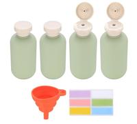 4 Pcs 200ml Travel Bottles for Toiletries, Squeeze Bottles, Silicone Travel Bottles, Refillable Plastic Travel Containers, Leak Proof Empty Flip Cap Squeezable Shampoo and Conditioner Bottles