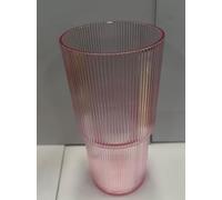4 Pcs 20oz Acrylic Ribbed Tumblers with Lid and Straws Pink Plastic Reusable Iced Coffee Cups with Lid Unbreakable Vintage Ribbed Drinking Glasses Tumbler for Juice Smoothie Beverage with Clean Brush