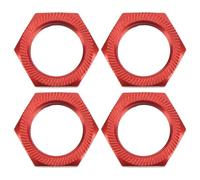 4 Pcs 24mm Wheel Hex Hub Nut, High Strength RC Hex Hub Nut compatible with Arrma 1/5 Outcast Kraton 8s(Red)