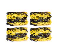 4 Pcs 25 Meter Plastic Chain Safety Barrier with 8MM Thickness - Yellow and Black | Plastic Chain Link Roll for Crowd Control | Safety Chain for Construction Road Safety Caution Sign Parking Chain (4)