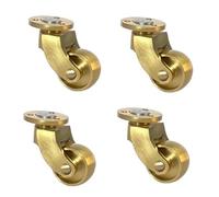 4 Pcs 25mm Solid Brass Wheels 360° Swivel 1Inch Rubber Furniture Casters Round Type 150kg Load Capacity Includes 12 Screws (Color: Size: High)