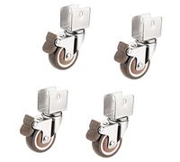 4 Pcs 2Inch 50mm Universal Wheel U-Shaped Casters Heavy Duty Castor Rubber Wheels 360° Swivel Wheels Mute with Brake Load 80KG for Small and Medium Furniture Baby Bed Flower Stand Desk(16mm) (16mm)