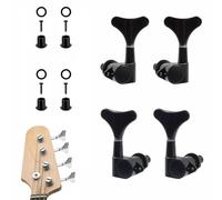 4 Pcs 2L2R Bass Guitar Machine Heads, Chrome Sealed Tuning Pegs with 1:19 Gear Ratio, Precision String Tuners with Screws & Bushings for 4-String Electric & Acoustic Bass Replacement