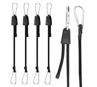 4 PCS 2m/6.6ft Bungee Cords with Hooks,Adjustable Bungee Cords with Clips,Heavy Duty Rubber Luggage Elastic Straps with Silver Metal Buckle Hooks,for Outdoor,Camping,Bike Tying,Cargo,Tent