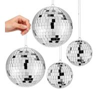 4 PCS 3.15 Inch 6 Inch 2 Sizes Large Disco Ball Party Decorations Mirror Reflective Sphere Ornaments for Events and Home Decor