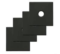 4 PCS 3.5 Inch Large Shower Flange Square Plumbing Cover Plates, Universal Large Replacement Escutcheon Cover Plate for Covering Gaps, Holes, Fits All Standard 1/2" Pipes-Black