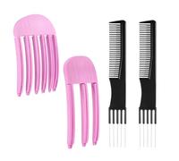4 PCS 3/6 Teeth Puffy Lazy Hair Clip No-Trace Wind Shaping Styling Combs Professional Lift Teasing Comb with Prong for Fluffy Bangs High Bun Voluminous Hairstyles