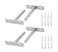 4 Pcs 3 Inch (75mm) Heavy Duty Floating Shelf Bracket with Screws, Hidden Wall Mounted Supports for Cabinet Furniture, Strong Radiator Shelf Brackets for Home Storage
