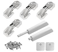 4 Pcs 3 inch Soft Close Door Damper with Screws, 2 Pcs HDS Check Valve - White, Closer Buffers with Screws, Door Drawer Closer Buffers, Close Dampers Set for Kitchen Cabinets, Wardrobes & Furniture
