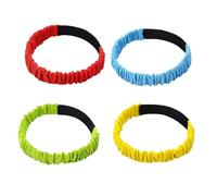 4 Pcs 3-Legged Race Bands - Colorful Elastic Tie Rope with Magic Adhesives for Adults and Kids, Easy to Secure, Perfect for Carnival Relay, Field Day, Outdoor Team Games (Multicolor)