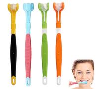 4 Pcs 3 Sided Soft Travel Toothbrush - Autism & Kids Gentle Teeth Gum-Care Deep Cleaning