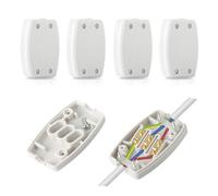 4 Pcs 3 Terminal Electrical Junction Box 13A 250V Flex Connector For Indoor Lighting Power supply (White）
