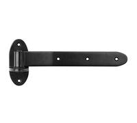 4 Pcs 300mm(12") Black Strap Gate Hinges,5 mm Thick Heavy Duty T Shape Cranked Band Lift Off Door Hinge for Wooden Gates Shed Barn Fence