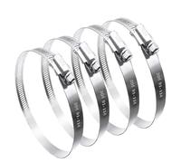 4 PCS 304 Stainless Steel Hose Clips, 91-114 mm Adjustable Ducting Clamps, Drive Clamp Adjustable for Securing Hoses and Pipes Tube Assortment (Silver)